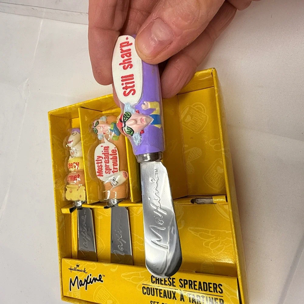 Hallmark Maxine‎ Cheese Spreaders Set of 4 Utensils with Funny Sayings
